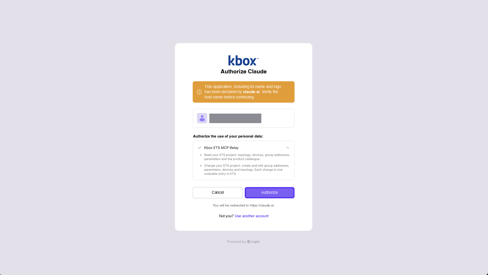 Authorizing Claude for your Kbox account