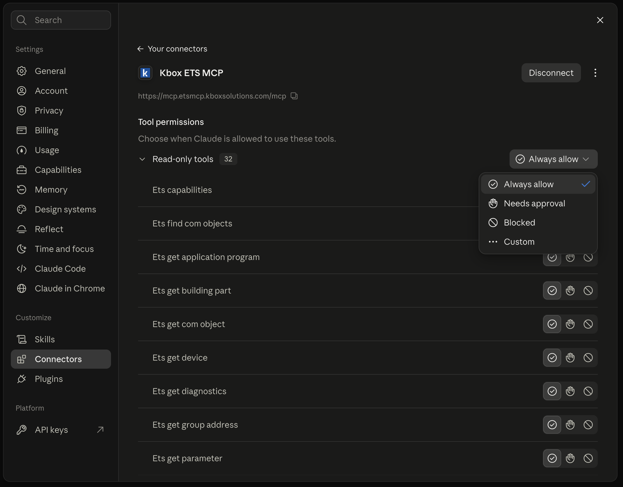 Read-only tool permissions